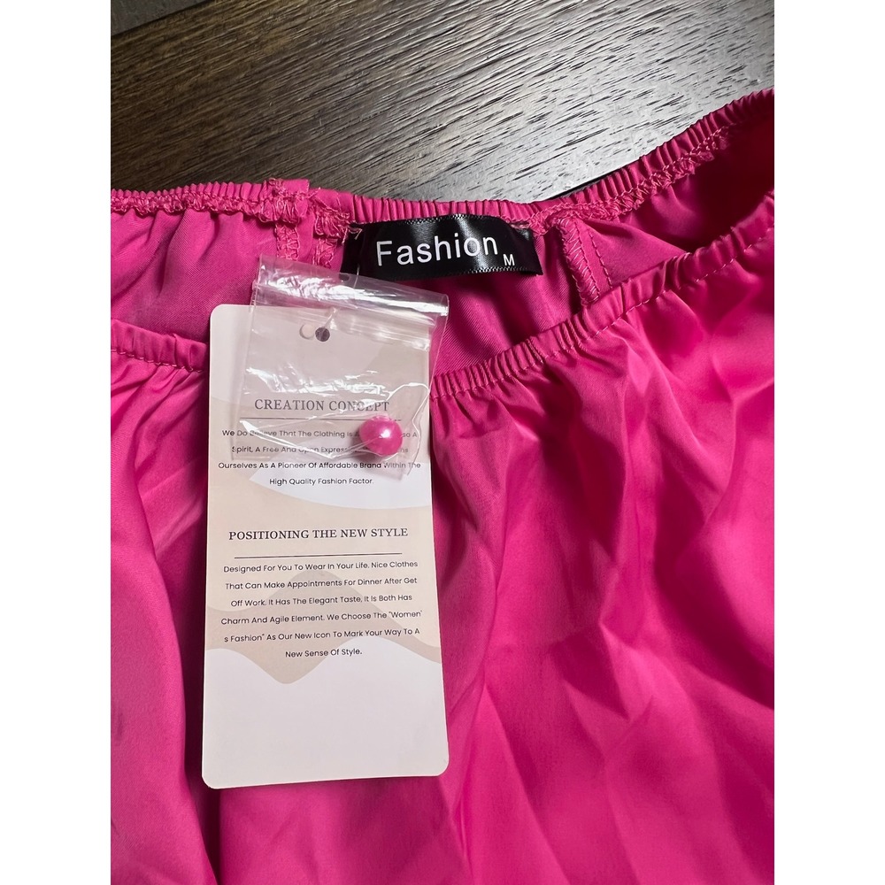 Fashion Hot Pink 2 Piece Set Crop Top & O-Ring Maxi Skirt Set Size M NWT - Picture 3 of 5